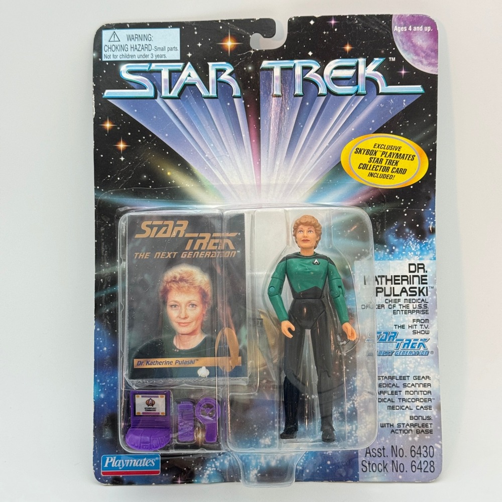 Dr Katherine Pulaski Star Trek Action Figure Playmates 5" Teal Vintage 1995 NIP